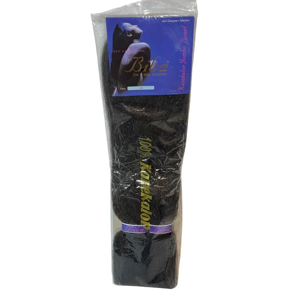 Biba K.K. Jumbo Braid 100% Kanekalon Hair Extension Color 34 Dark Brown Gray